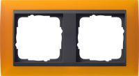 Установочная рамка Gira Event Opaque Янтарного цвета с промежуточной рамкой "антрацит"
