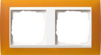 Установочная рамка Gira Event Opaque Янтарного цвета с промежуточной рамкой белого глянцевого цвета