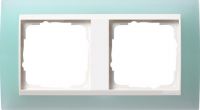 Установочная рамка Gira Event Opaque Салатового цвета с промежуточной рамкой белого глянцевого цвета