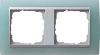 Установочная рамка Gira Event Opaque Салатового цвета с промежуточной рамкой "алюминий"