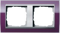 Установочная рамка Gira Event Clear Фиолетового цвета с промежуточной рамкой "алюминий"