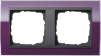 Установочная рамка Gira Event Clear Фиолетового цвета с промежуточной рамкой "антрацит"