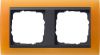 Установочная рамка Gira Event Opaque Оранжевого цвета с промежуточной рамкой "антрацит"
