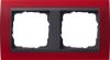 Установочная рамка Gira Event Opaque Красного цвета с промежуточной рамкой "антрацит"