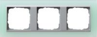 Установочная рамка Gira Event Opaque Салатового цвета с промежуточной рамкой "алюминий"