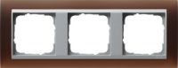 Установочная рамка Gira Event Opaque Темно-коричневого цвета с промежуточной рамкой "алюминий"