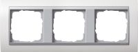 Установочная рамка Gira Event Белого матового цвета с промежуточной рамкой "алюминий"