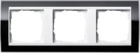 Установочная рамка Gira Event Clear Черного цвета с промежуточной рамкой белого глянцевого цвета