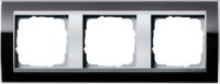 Установочная рамка Gira Event Clear Черного цвета с промежуточной рамкой "алюминий"
