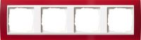 Установочная рамка Gira Event Opaque Красного цвета с промежуточной рамкой белого глянцевого цвета