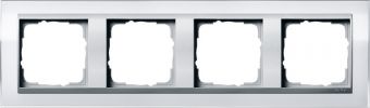 Установочная рамка Gira Event Clear Белого цвета с промежуточной рамкой "алюминий"