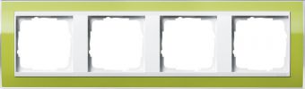 Установочная рамка Gira Event Clear Зеленого цвета с промежуточной рамкой белого глянцевого цвета