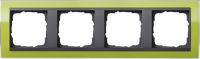 Установочная рамка Gira Event Clear Зеленого цвета с промежуточной рамкой "антрацит"