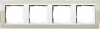 Установочная рамка Gira Event Clear Песочного цвета с промежуточной рамкой белого глянцевого цвета