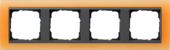 Установочная рамка Gira Event Opaque Оранжевого цвета с промежуточной рамкой "антрацит"