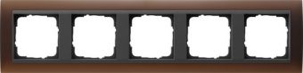 Установочная рамка Gira Event Opaque Темно-коричневого цвета с промежуточной рамкой "антрацит"