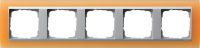 Установочная рамка Gira Event Opaque Оранжевого цвета с промежуточной рамкой "алюминий"
