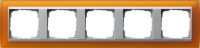 Установочная рамка Gira Event Opaque Янтарного цвета с промежуточной рамкой "алюминий"