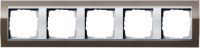 Установочная рамка Gira Event Clear Коричневого цвета с промежуточной рамкой "алюминий"