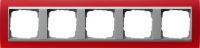 Установочная рамка Gira Event Opaque Красного цвета с промежуточной рамкой "алюминий"