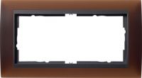 Установочная рамка Gira Event Opaque Темно-коричневого цвета с промежуточной рамкой "антрацит"