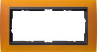 Установочная рамка Gira Event Opaque Янтарного цвета с промежуточной рамкой "антрацит"