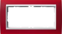 Установочная рамка Gira Event Opaque Красного цвета с промежуточной рамкой белого глянцевого цвета