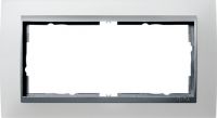 Установочная рамка Gira Event Opaque Белого цвета с промежуточной рамкой "алюминий"