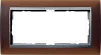 Установочная рамка Gira Event Opaque Темно-коричневого цвета с промежуточной рамкой "алюминий"