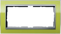 Установочная рамка Gira Event Clear Зеленого цвета с промежуточной рамкой "алюминий"