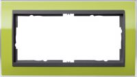 Установочная рамка Gira Event Clear Зеленого цвета с промежуточной рамкой "антрацит"