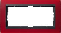 Установочная рамка Gira Event Opaque Красного цвета с промежуточной рамкой "антрацит"