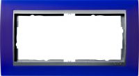 Установочная рамка Gira Event Opaque Синего цвета с промежуточной рамкой "алюминий"