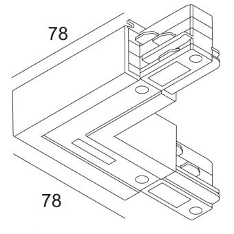 TRACK DIM CORNER 90° IN W