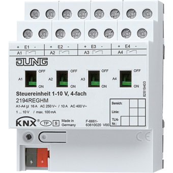KNX control unit 1 – 10 V, 4-gang, 2194 REGHM
