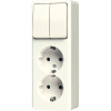 2-gang SCHUKO® socket 16 A / 250 V ~with 2-gang switch 10 AX / 250 V ~, 625 A