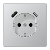SCHUKO® socket with USB charger, AL 1520-15 CA-L