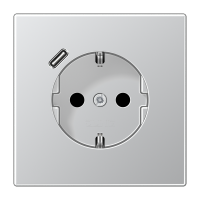 SCHUKO® socket with USB charger, AL 1520-18 C-L