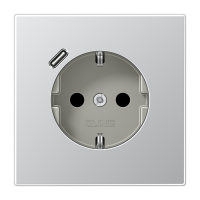 SCHUKO® socket with USB charger, AL 1520-18 C