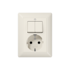 SCHUKO® socket 16 A / 250 V ~with 2-gang switch 10 AX / 250 V ~, AS 5575 EU