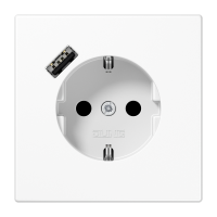 SCHUKO® socket with USB charger, LS 1520-18 A WW