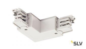 3Ph | S-TRACK, L-коннектор с разъёмом питания, 16А макс., GND по внешнему углу,  белый (ex 175121)