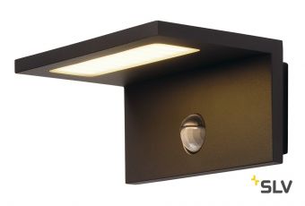 ANGOLUX S светильник настенный IP44 9.8Вт с датчиком движения и LED 3000К, 500лм, 120°, антрацит