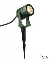 LED SPIKE светильник ландшафтный IP55 6Вт с LED 3000К, 400лм, 40°, кабель 1.5м с вилкой, зеленый