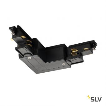 S-TRACK DALI, L-коннектор с разъёмом питания, 16А макс., GND по внутреннему углу, черный