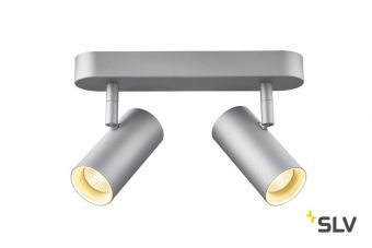 NOBLO DOUBLE CW светильник накладной 16Вт с LED 2700К, 2x 600лм, 36°, серебристый