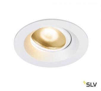 DINGILO светильник встраиваемый IP44/20 4.4Вт с LED 2700К, 330лм, 40°, CRI>90, с БП,  белый