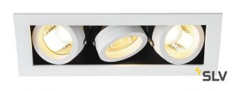 KADUX 3 GU10 светильник встраиваемый для 3-х ламп GU10 по 50Вт макс., белый/ черный