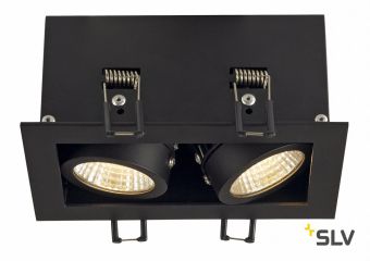 KADUX 2 LED светильник встраиваемый 15Вт с БП и LED 3000К, 1290лм, 2х 38°, черный