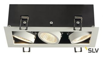 KADUX 3 LED светильник встраиваемый 21Вт с БП и LED 3000К, 1920лм, 3х 38°, белый/ черный